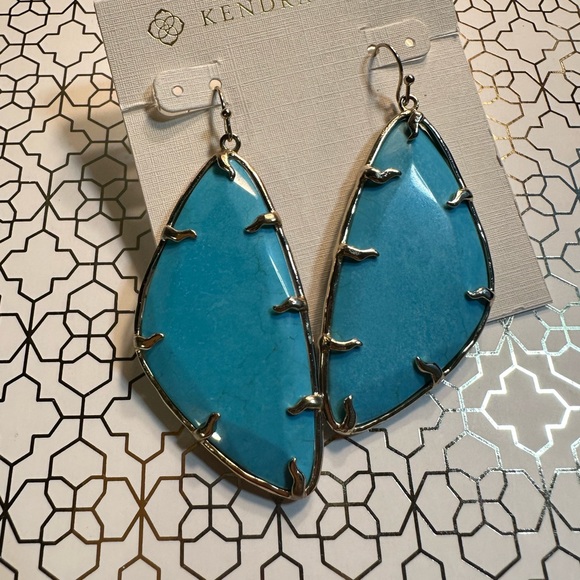 Vintage Kendra Scott Willow Gold/Turquoise Earrings VGUC - Picture 4 of 6